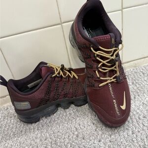 Nike Maroon Sneakers with Gold Details